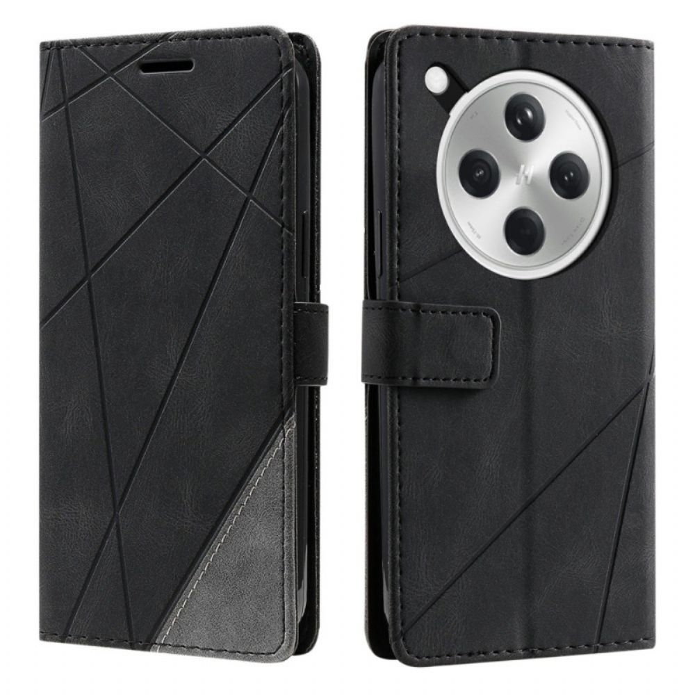 Folio-hoesje Oppo Find X8 Telefoonhoesje Tweekleurig Gestreept Patroon