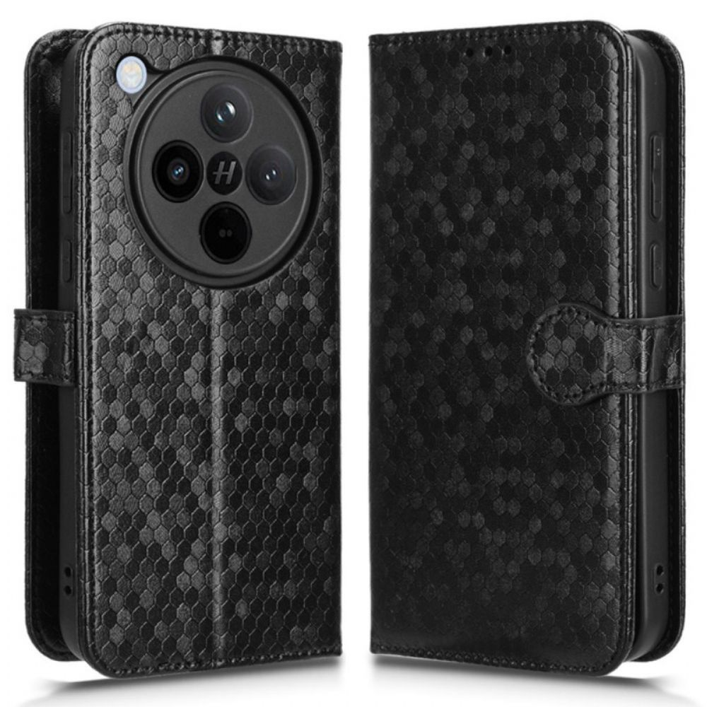 Leren Hoesje Oppo Find X8 Glanzende Band Met Stippen Bescherming Hoesje