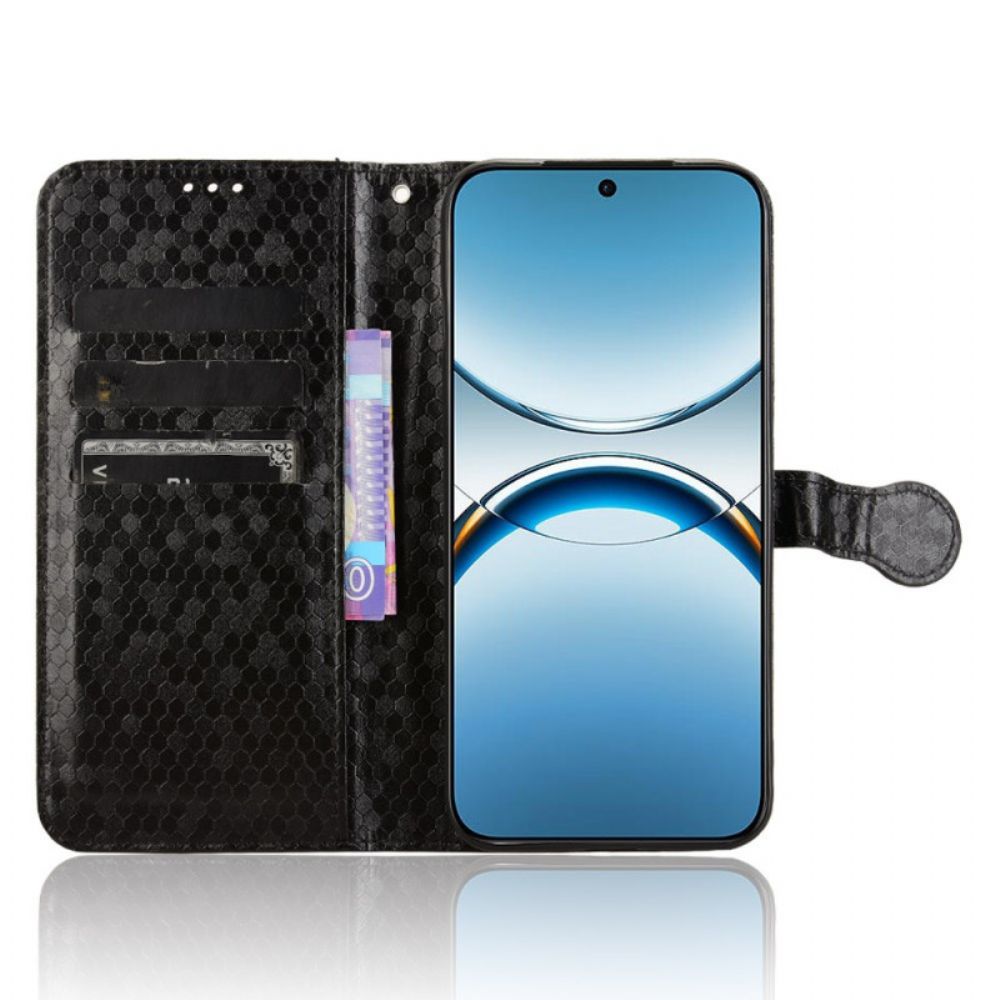 Leren Hoesje Oppo Find X8 Glanzende Band Met Stippen Bescherming Hoesje