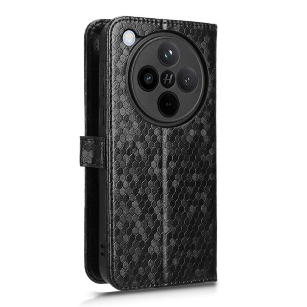 Leren Hoesje Oppo Find X8 Glanzende Band Met Stippen Bescherming Hoesje