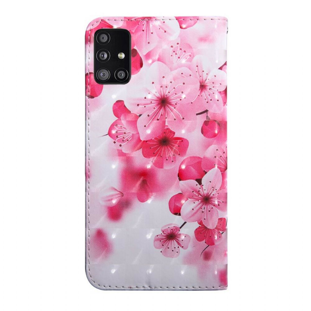 Folio-hoesje voor Samsung Galaxy A51 5G Roze Bloemen