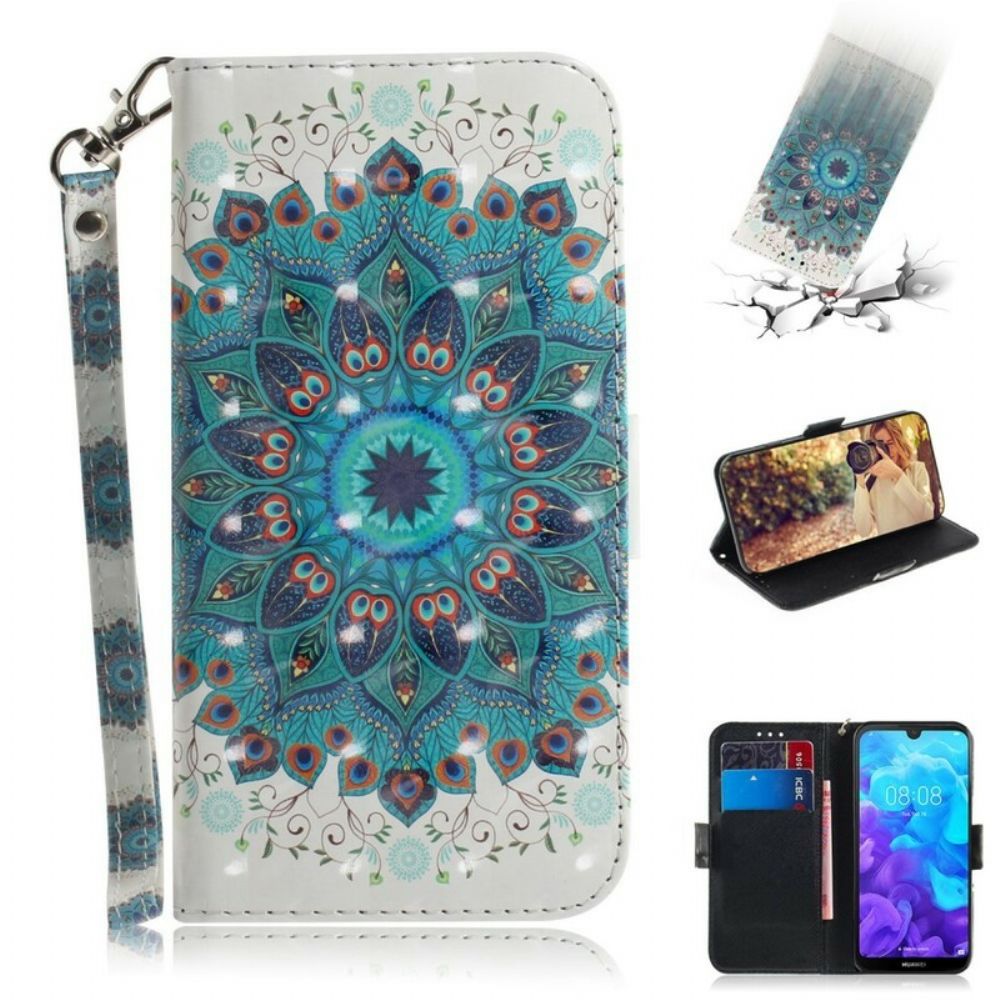 Flip Case voor / Honor 8S Met Ketting Meesterlijke Mandala Met Bandjes