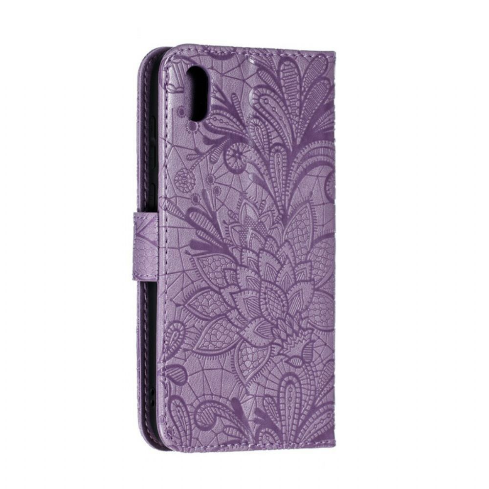 Leren Hoesje voor / Honor 8S Met Ketting Tribal Band Bloemen