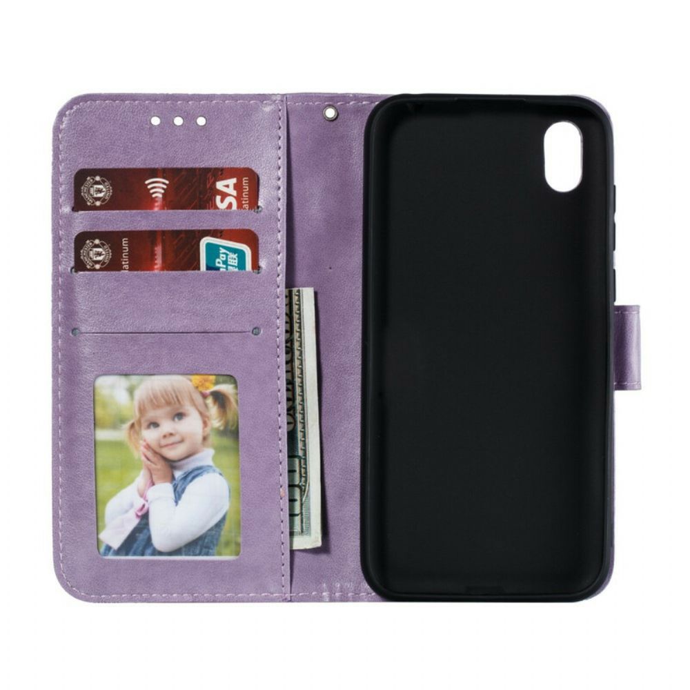 Leren Hoesje voor / Honor 8S Met Ketting Tribal Band Bloemen