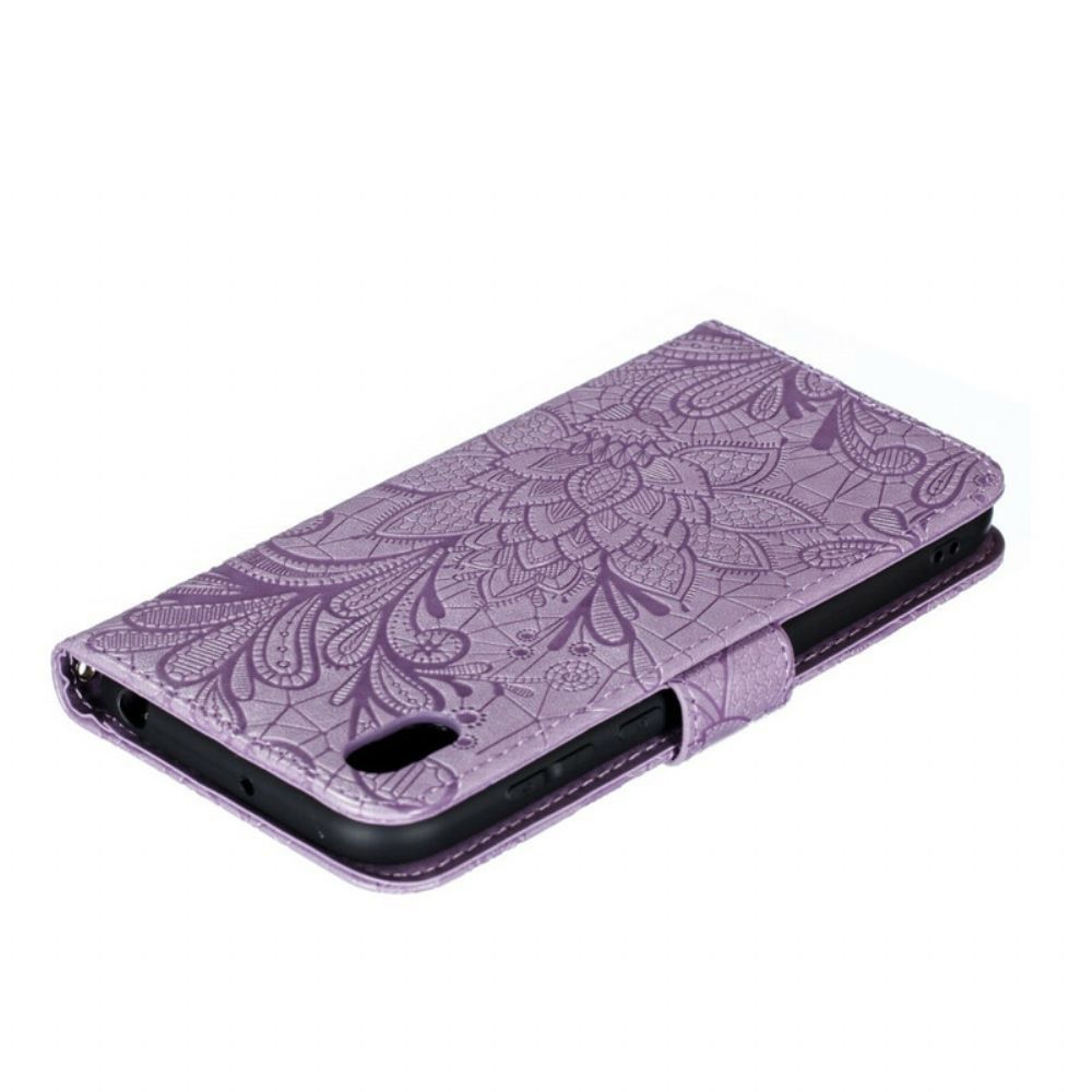 Leren Hoesje voor / Honor 8S Met Ketting Tribal Band Bloemen