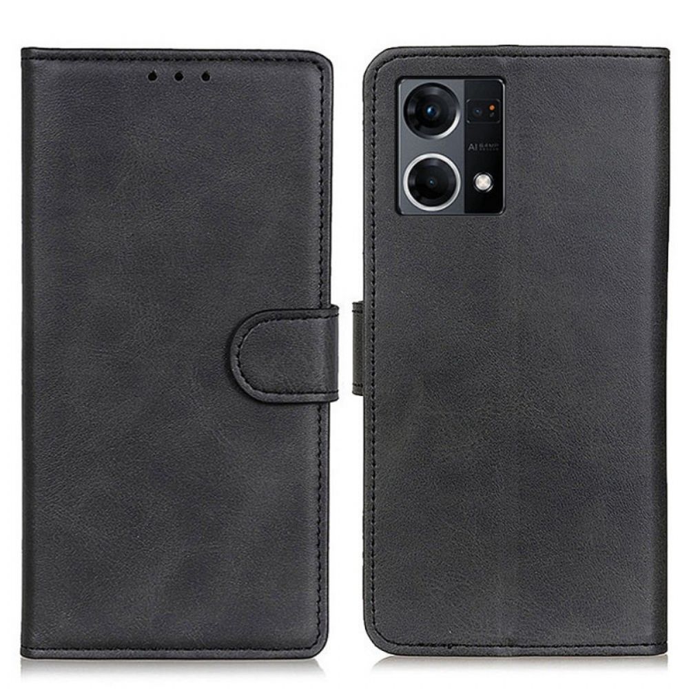 Flip Case voor Oppo Reno 7 Mat Lederen Stijl