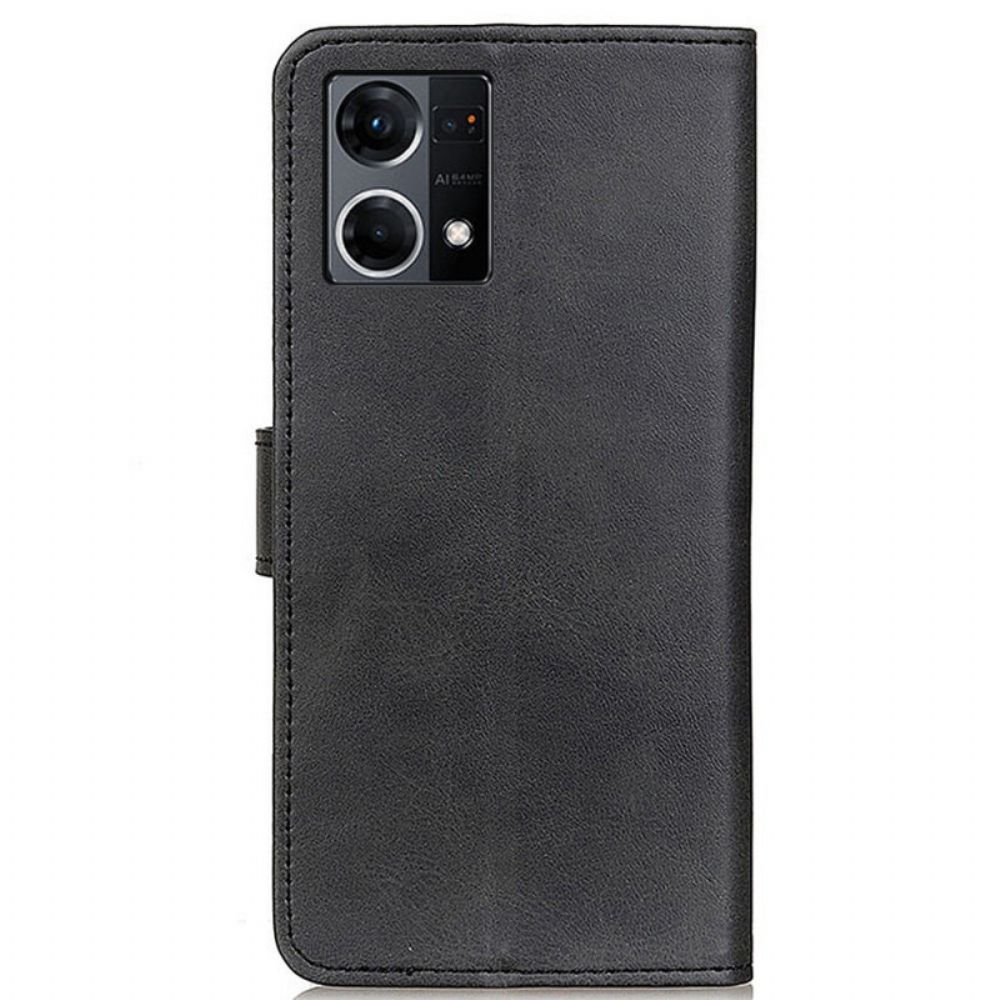 Flip Case voor Oppo Reno 7 Mat Lederen Stijl