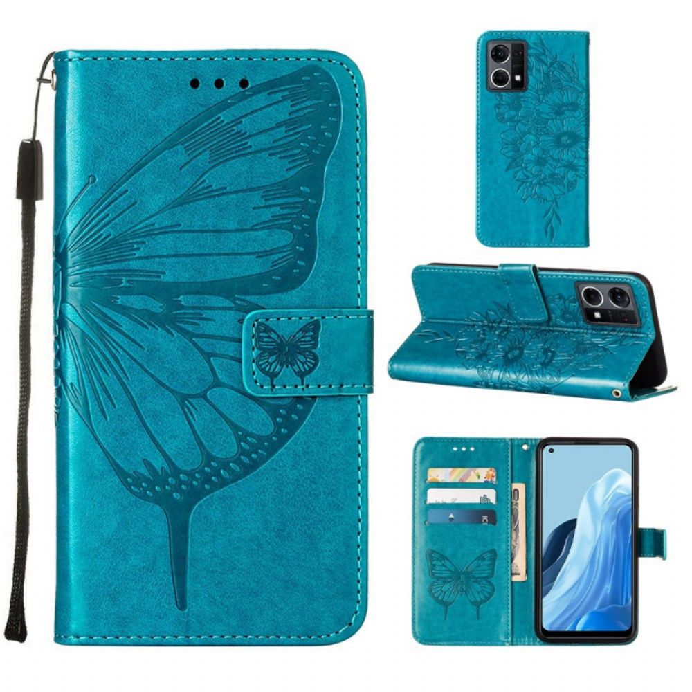 Folio-hoesje voor Oppo Reno 7 Vlinder Met Koord