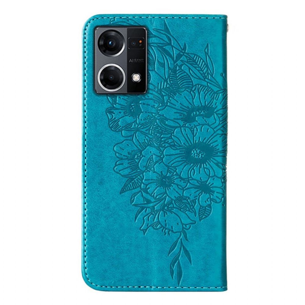 Folio-hoesje voor Oppo Reno 7 Vlinder Met Koord