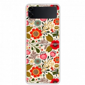 Hoesje voor Samsung Galaxy Z Flip 3 5G Folio-hoesje Bloemen