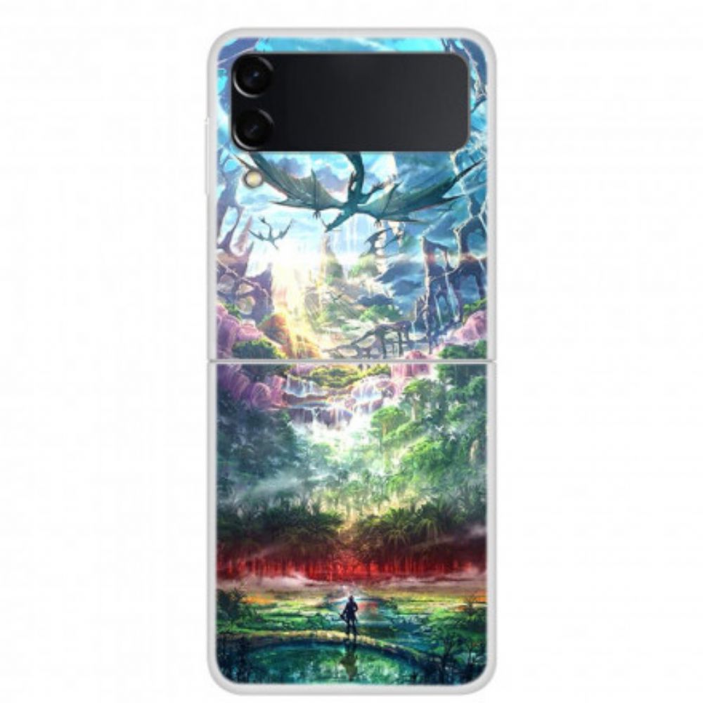 Hoesje voor Samsung Galaxy Z Flip 3 5G Folio-hoesje Draak
