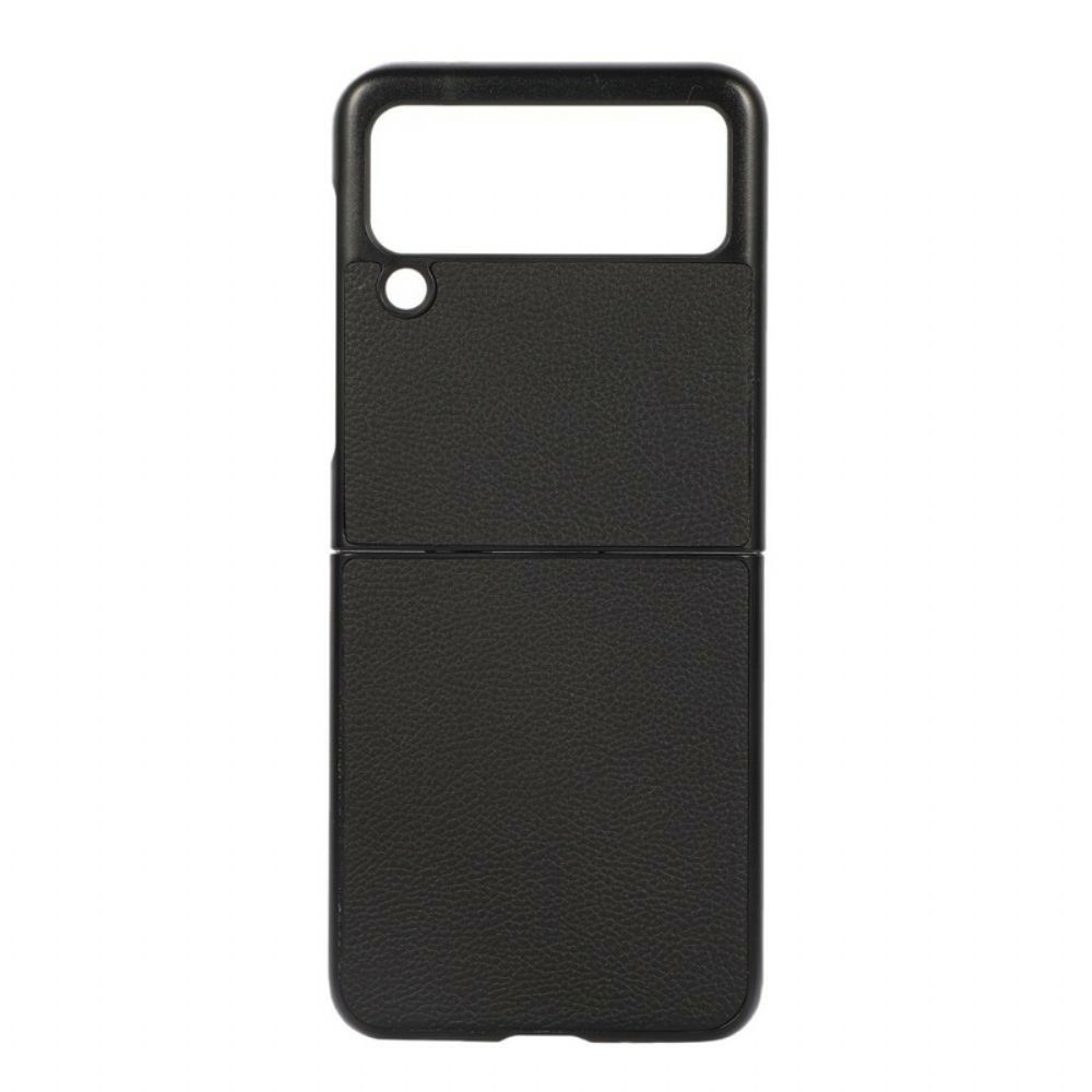 Hoesje voor Samsung Galaxy Z Flip 3 5G Folio-hoesje Echt Litchi Leer