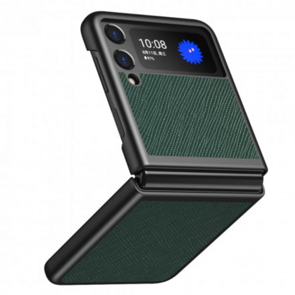 Hoesje voor Samsung Galaxy Z Flip 3 5G Folio-hoesje Getextureerde Leerstijl