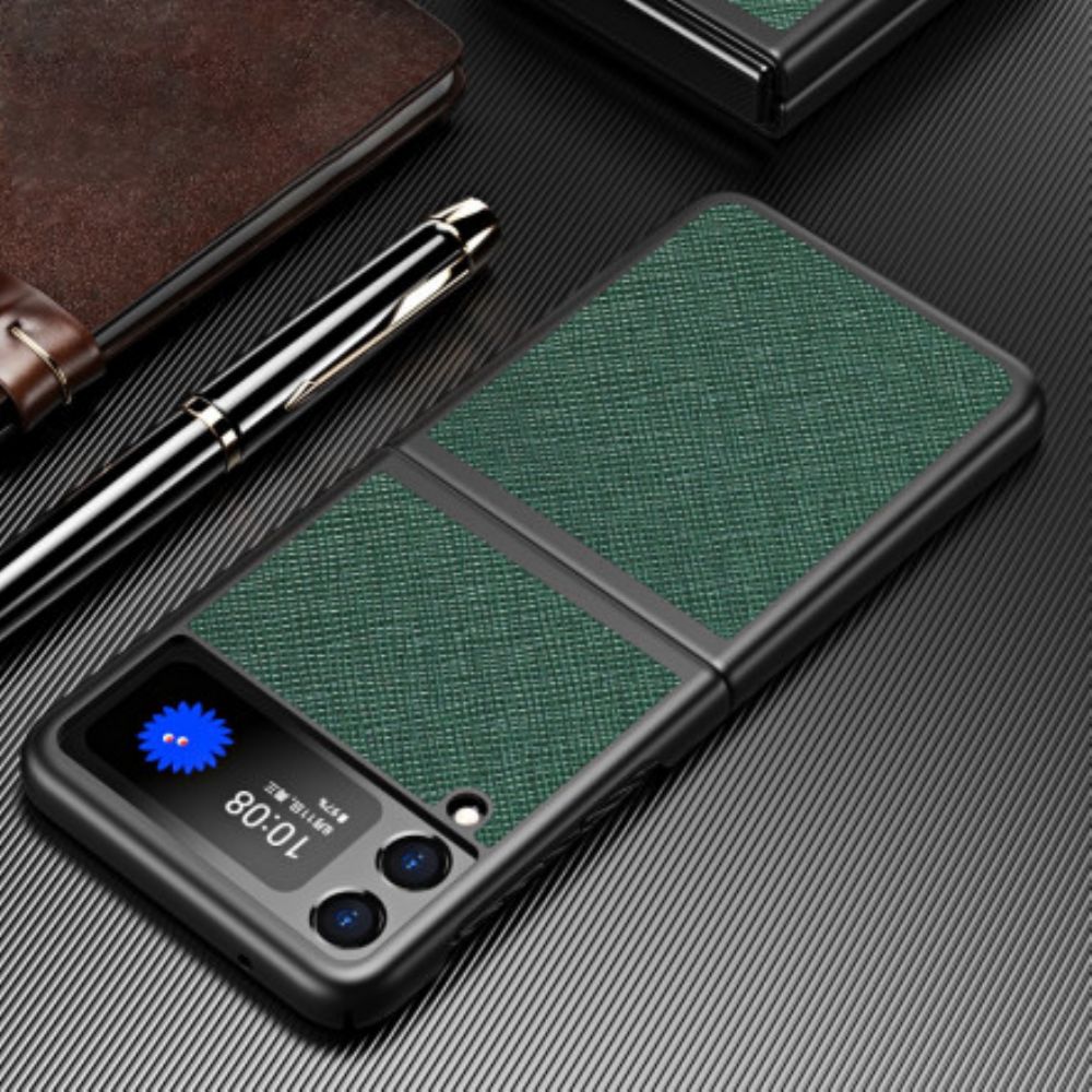 Hoesje voor Samsung Galaxy Z Flip 3 5G Folio-hoesje Getextureerde Leerstijl