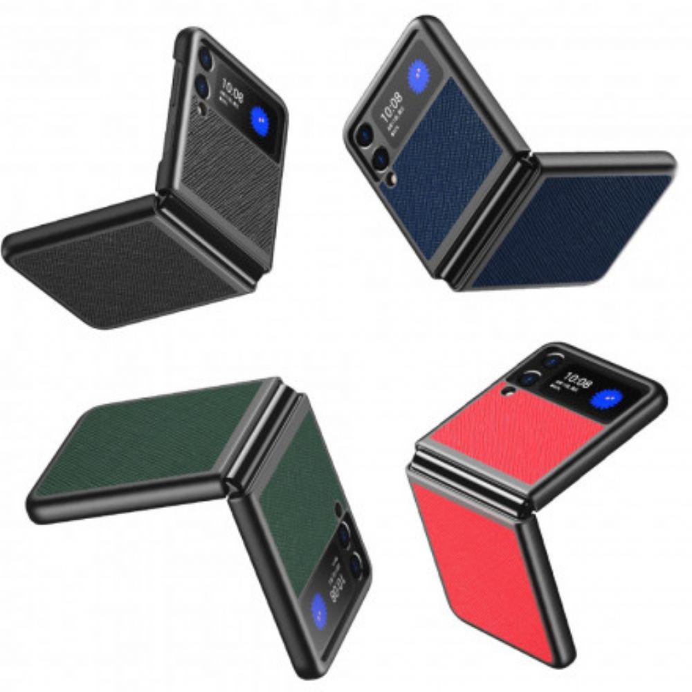 Hoesje voor Samsung Galaxy Z Flip 3 5G Folio-hoesje Getextureerde Leerstijl