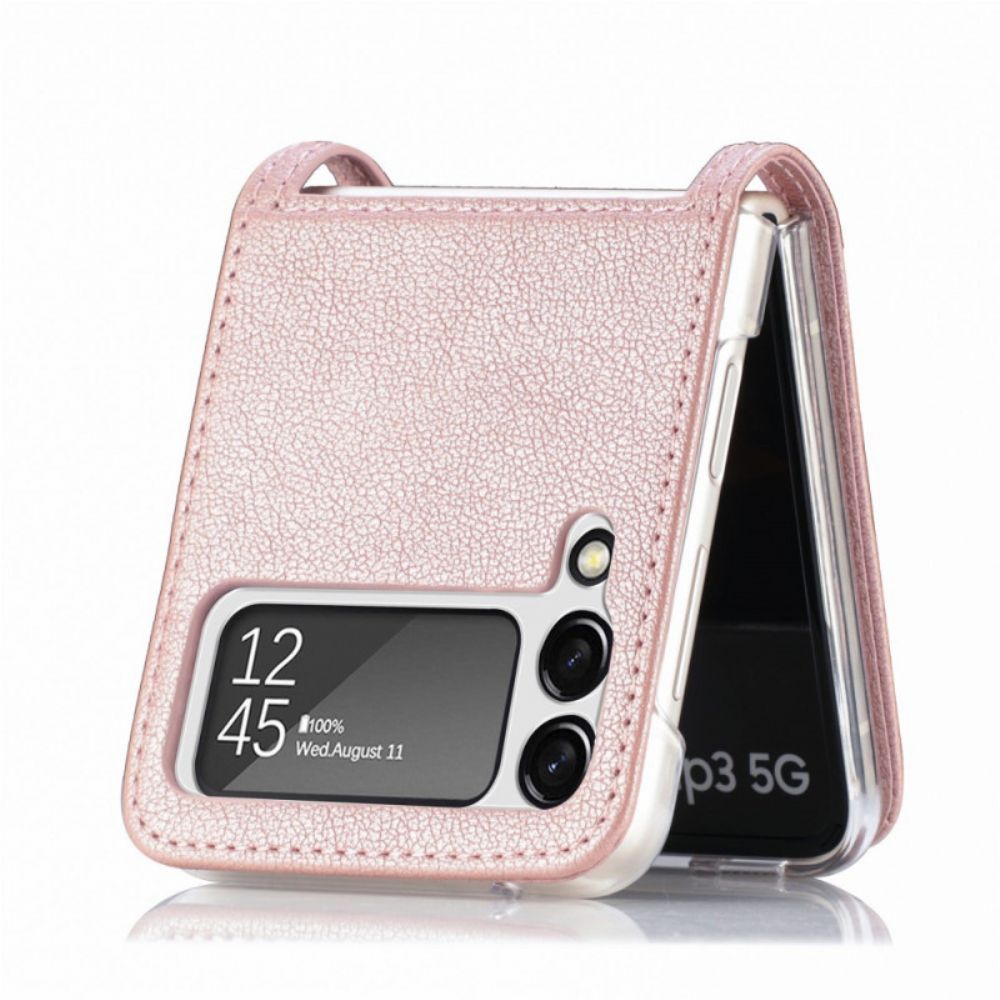 Hoesje voor Samsung Galaxy Z Flip 3 5G Folio-hoesje Kaarthouder Met Leerstructuur