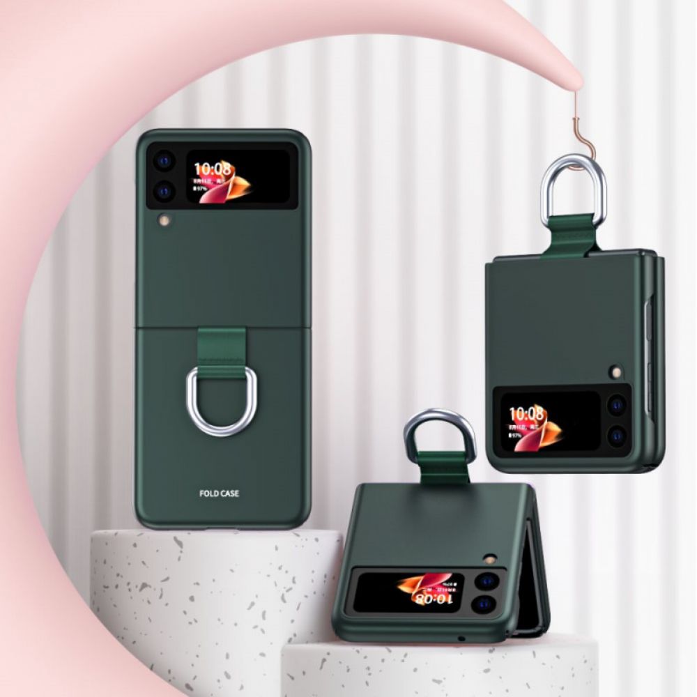 Hoesje voor Samsung Galaxy Z Flip 3 5G Folio-hoesje Skin-touch Met Ring