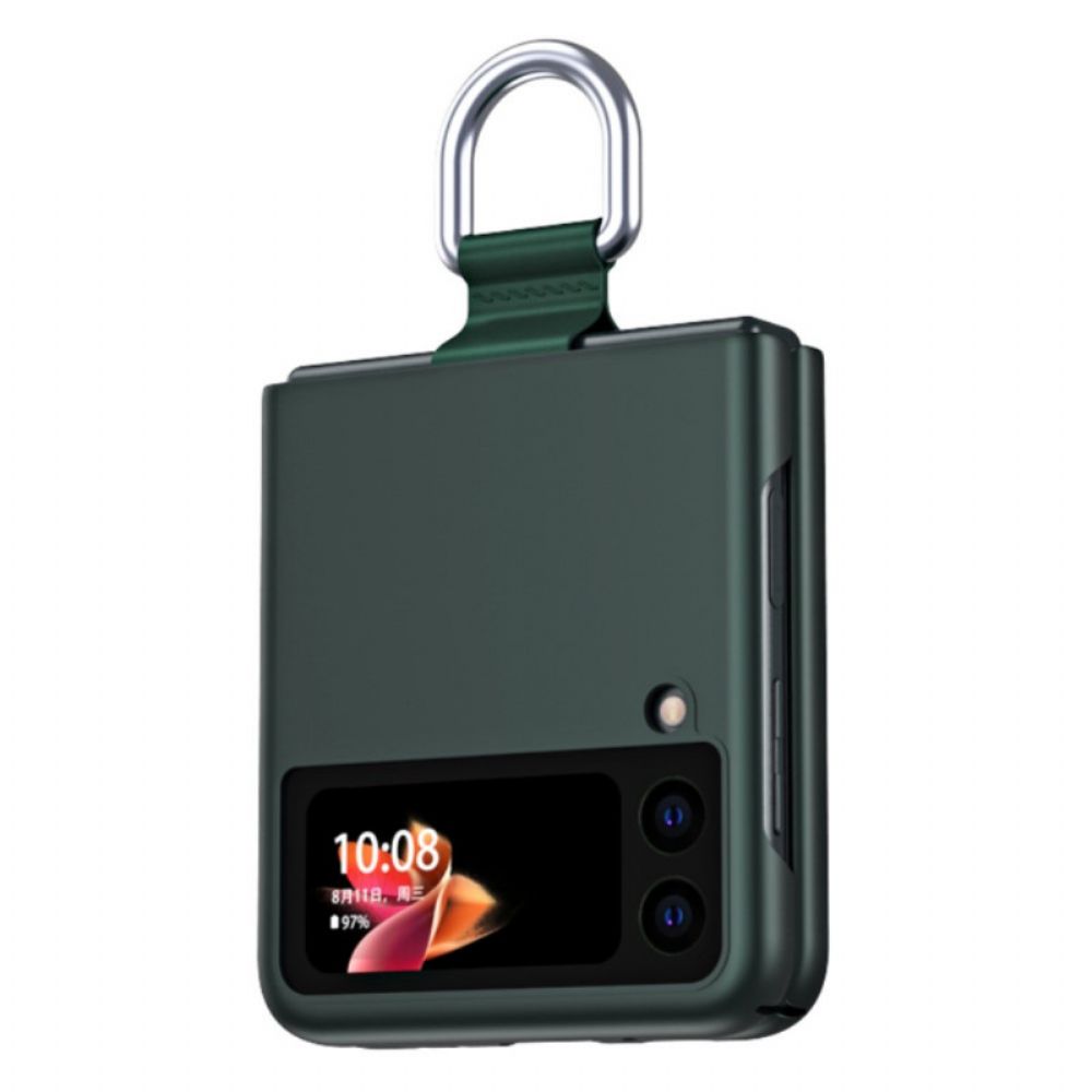 Hoesje voor Samsung Galaxy Z Flip 3 5G Folio-hoesje Skin-touch Met Ring