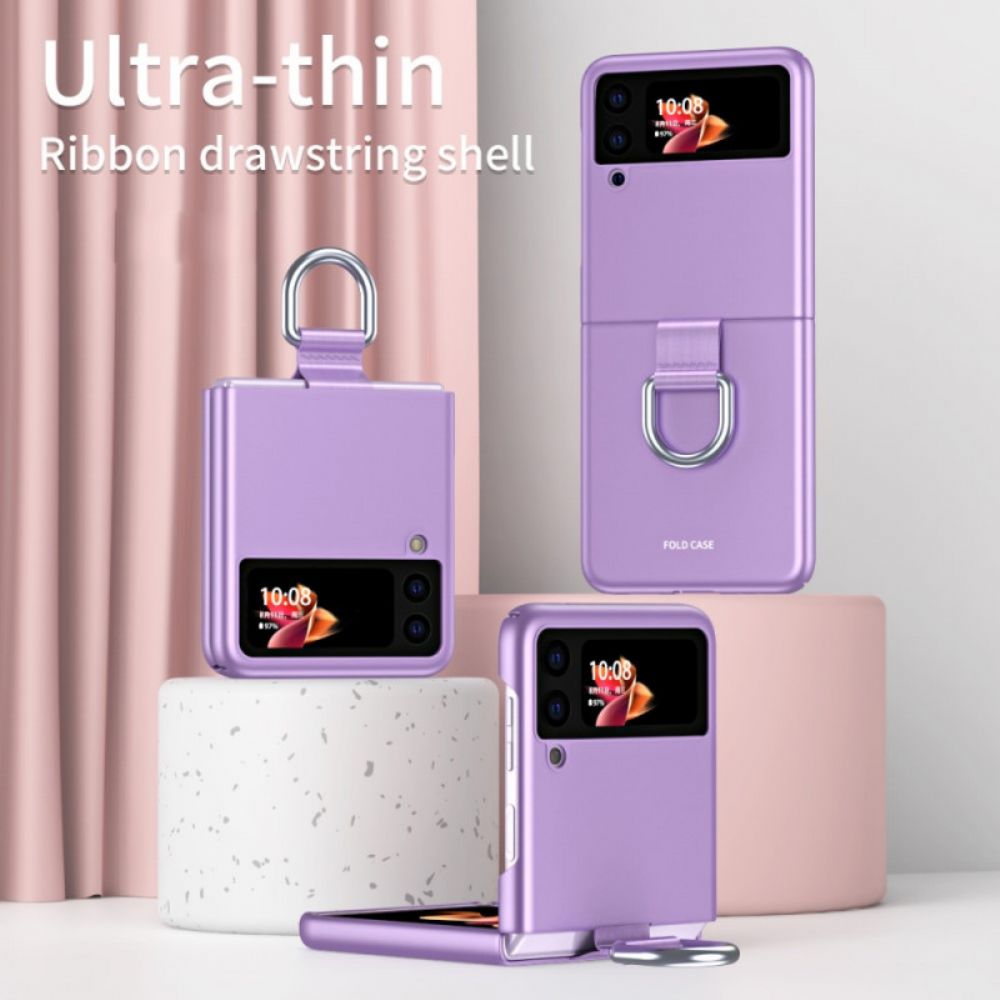 Hoesje voor Samsung Galaxy Z Flip 3 5G Folio-hoesje Skin-touch Met Ring