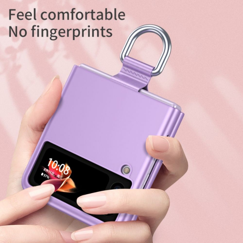 Hoesje voor Samsung Galaxy Z Flip 3 5G Folio-hoesje Skin-touch Met Ring