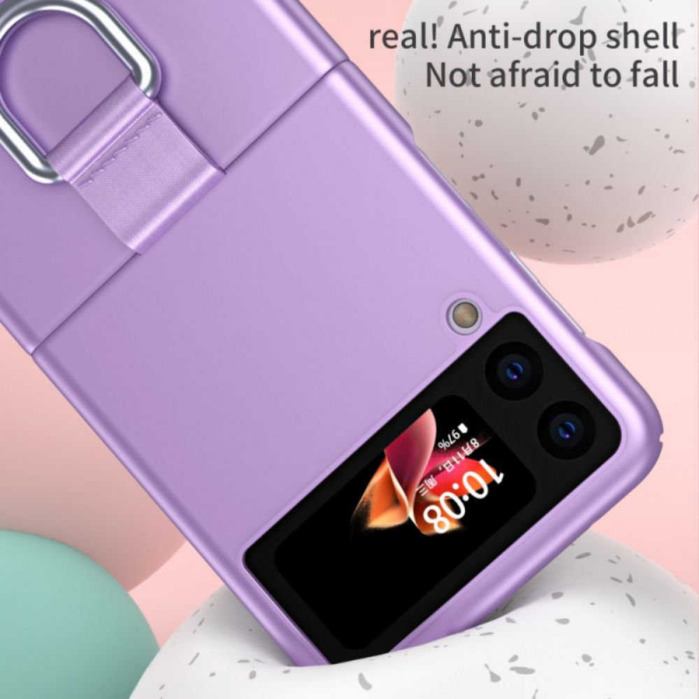 Hoesje voor Samsung Galaxy Z Flip 3 5G Folio-hoesje Skin-touch Met Ring