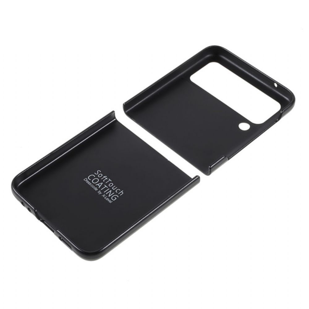 Hoesje voor Samsung Galaxy Z Flip 3 5G Folio-hoesje X-level Koolstofvezel