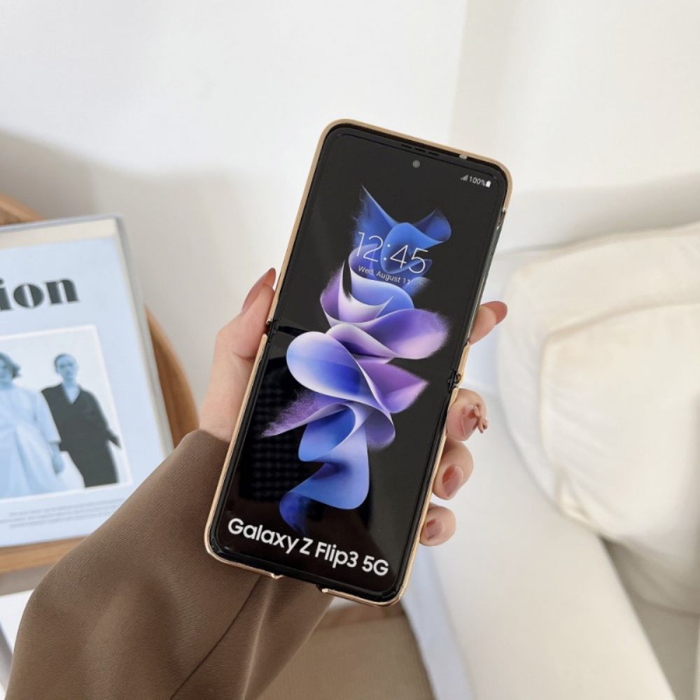 Hoesje voor Samsung Galaxy Z Flip 3 5G Met Koord Folio-hoesje Met Imitatieleren Koord
