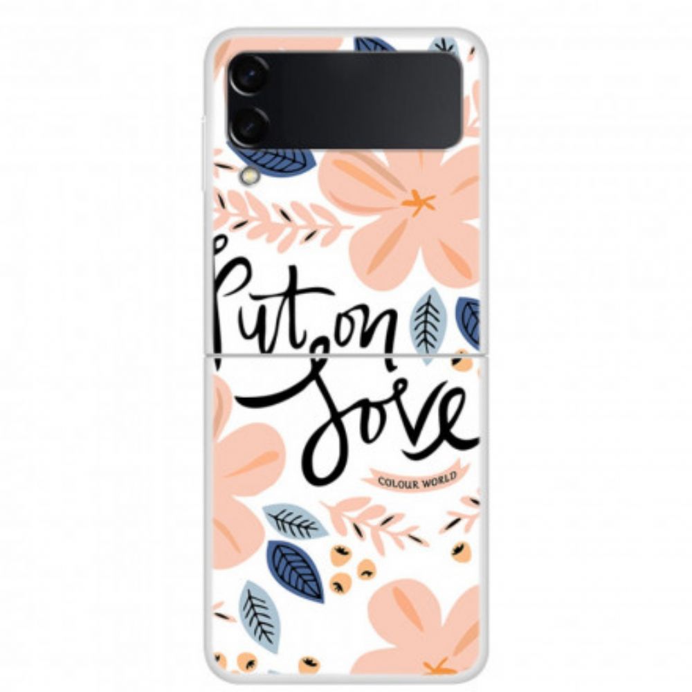 Telefoonhoesje voor Samsung Galaxy Z Flip 3 5G Folio-hoesje Doe Liefde Aan