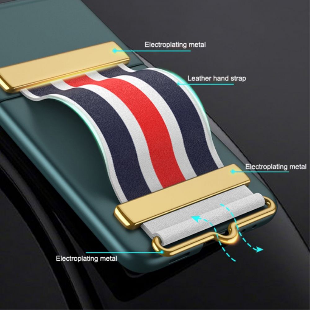 Telefoonhoesje voor Samsung Galaxy Z Flip 3 5G Folio-hoesje Gehard Glas En Gkk-band
