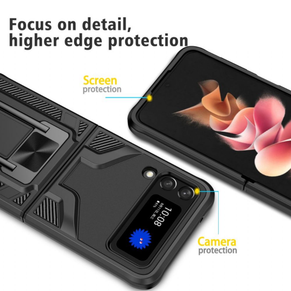 Telefoonhoesje voor Samsung Galaxy Z Flip 3 5G Folio-hoesje Premium Ring