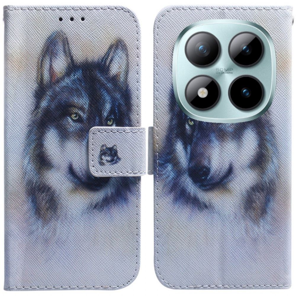 Flip Case Leren Xiaomi Redmi Note 15 Pro Plus 5g Aquarel Wolf
