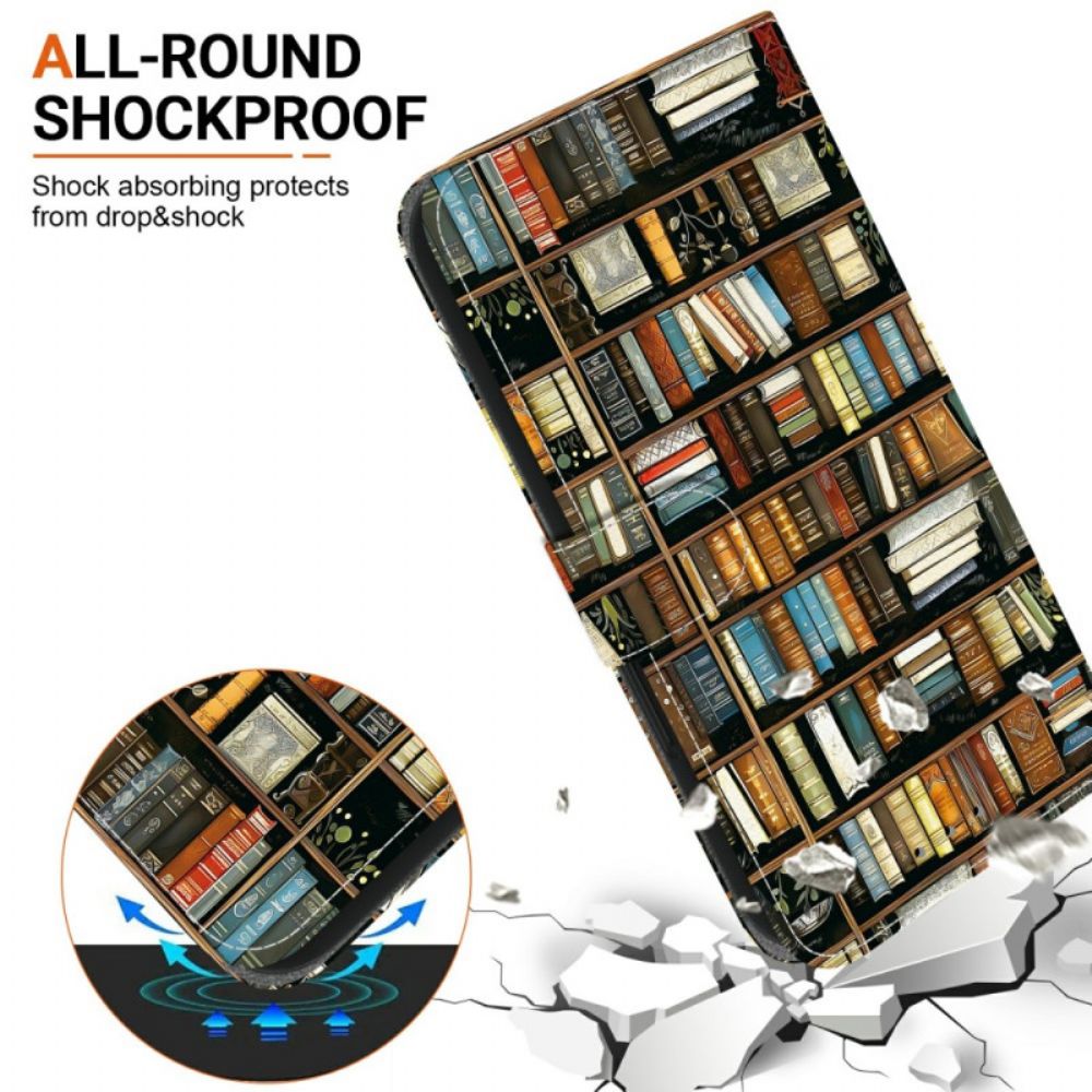 Flip Case Leren Xiaomi Redmi Note 15 Pro Plus 5g Bibliotheek