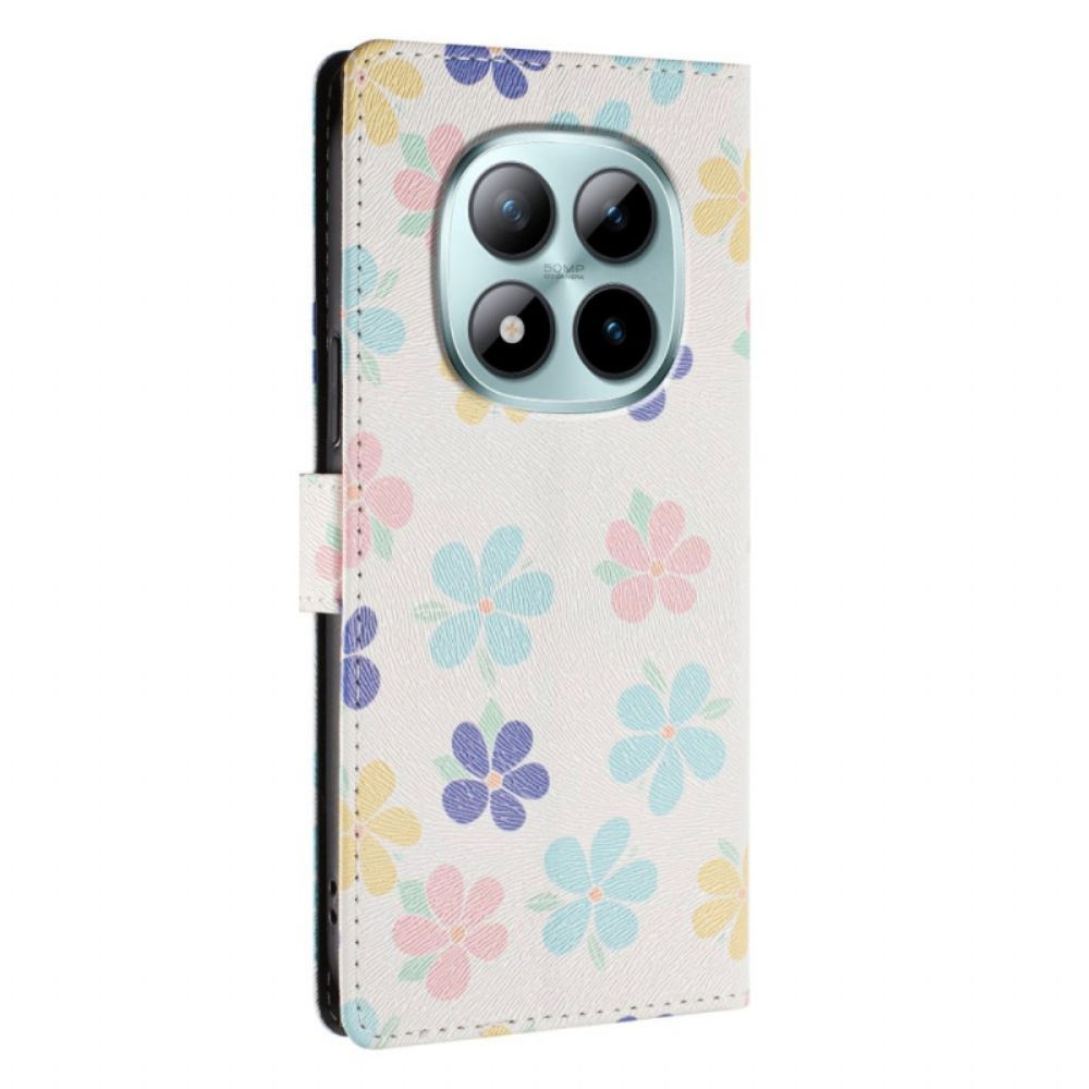 Flip Case Leren Xiaomi Redmi Note 15 Pro Plus 5g Kleine Bloemen