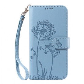 Flip Case Leren Xiaomi Redmi Note 15 Pro Plus 5g Paardenbloempatroon En Bandje