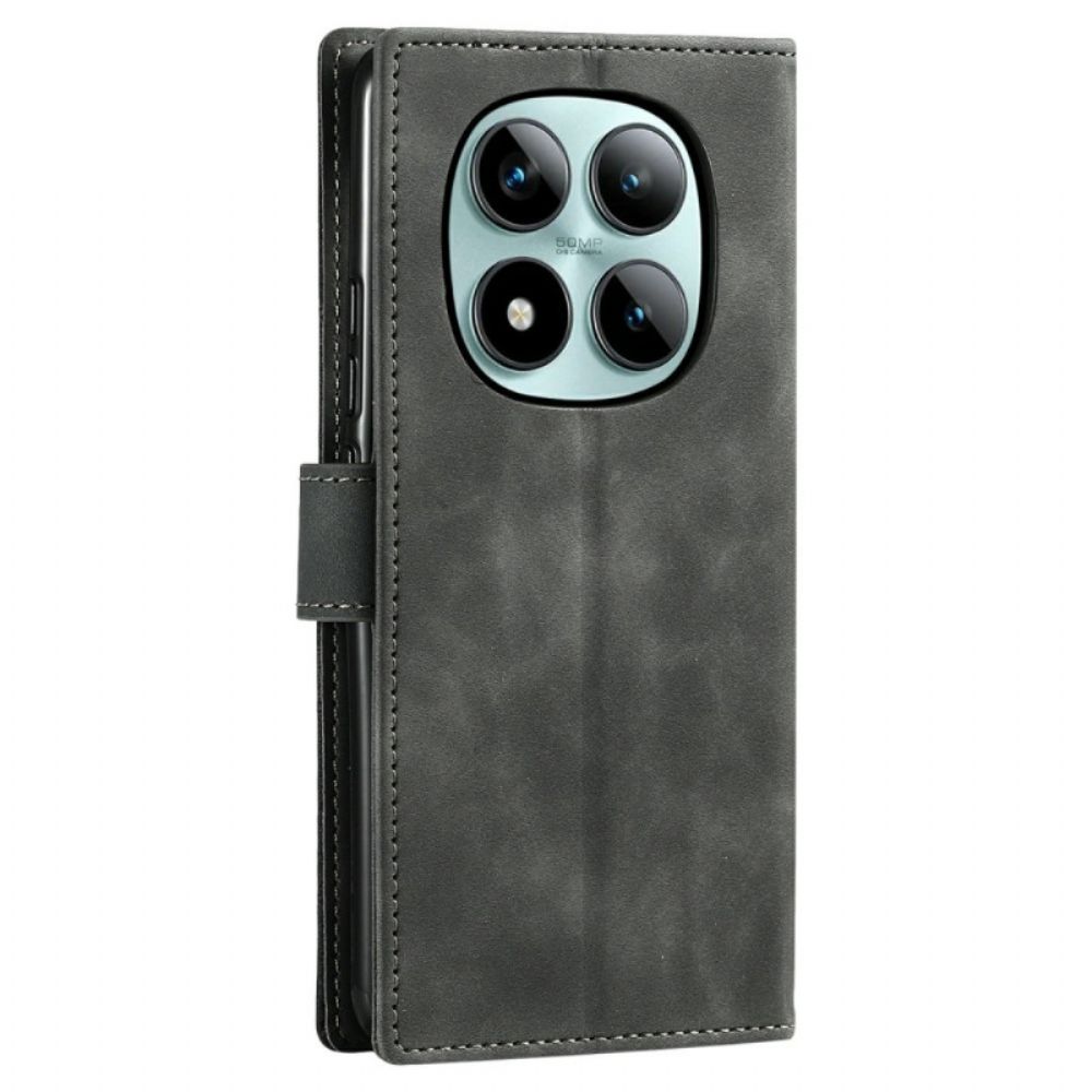 Flip Case Leren Xiaomi Redmi Note 15 Pro Plus 5g Tweekleurige Portemonnee Met Retro Bandje