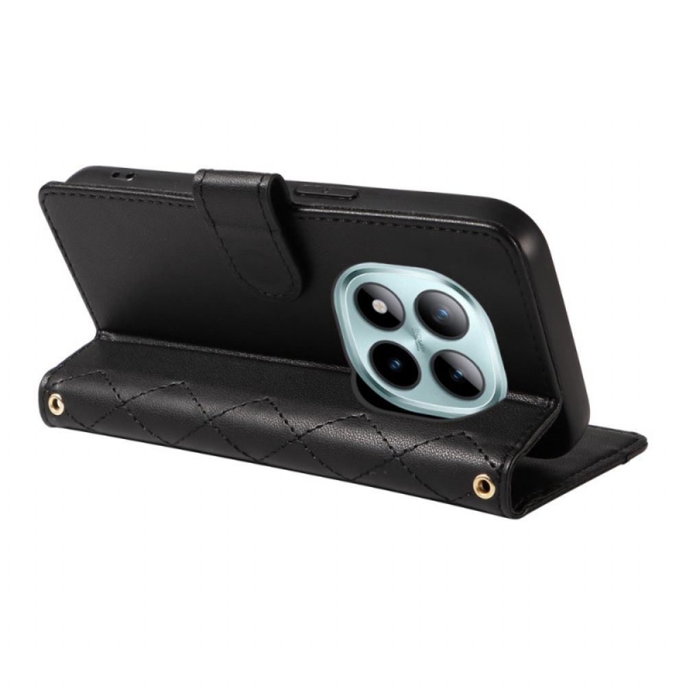 Folio-hoesje Xiaomi Redmi Note 15 Pro Plus 5g Telefoonhoesje Gewatteerd Met Bandje En Schouderband