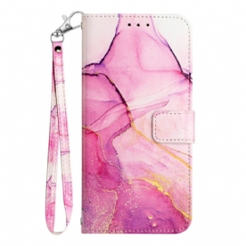 Folio-hoesje Xiaomi Redmi Note 15 Pro Plus 5g Telefoonhoesje Marmer Met Bandje