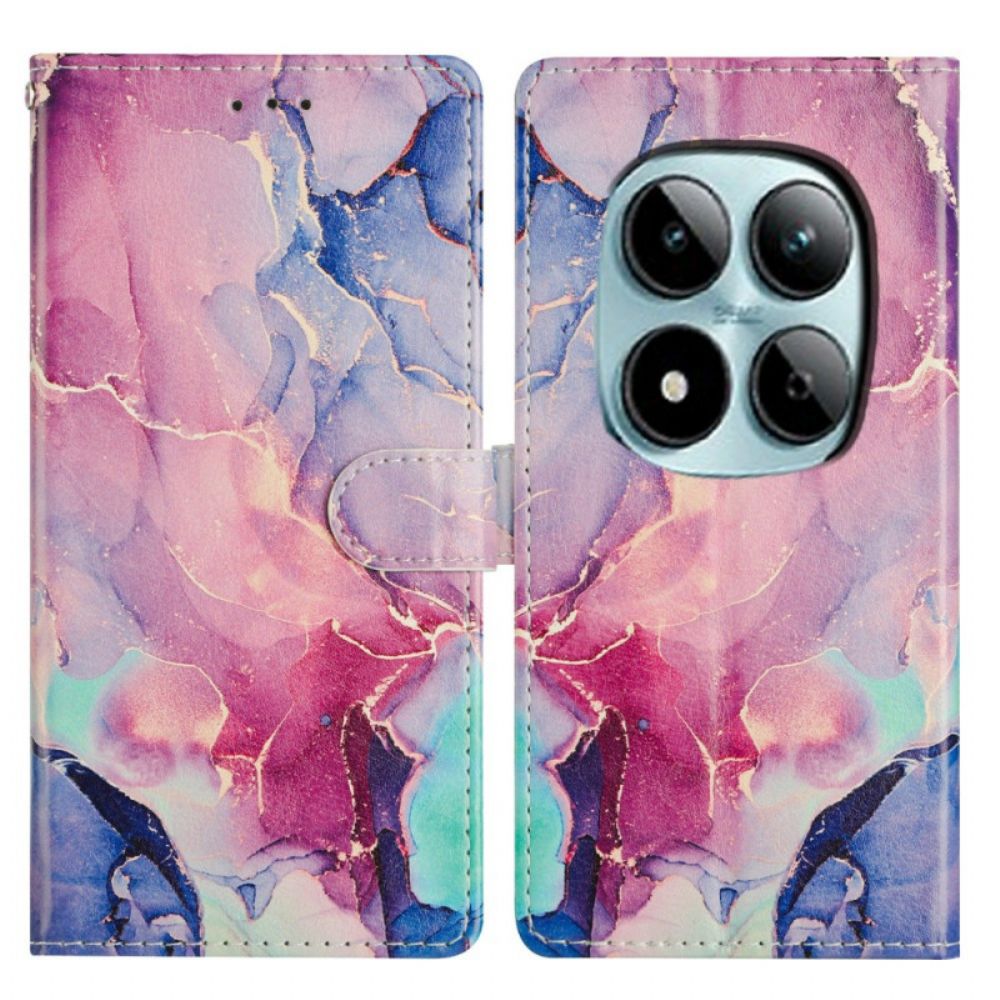 Folio-hoesje Xiaomi Redmi Note 15 Pro Plus 5g Telefoonhoesje Roze En Groen Marmer