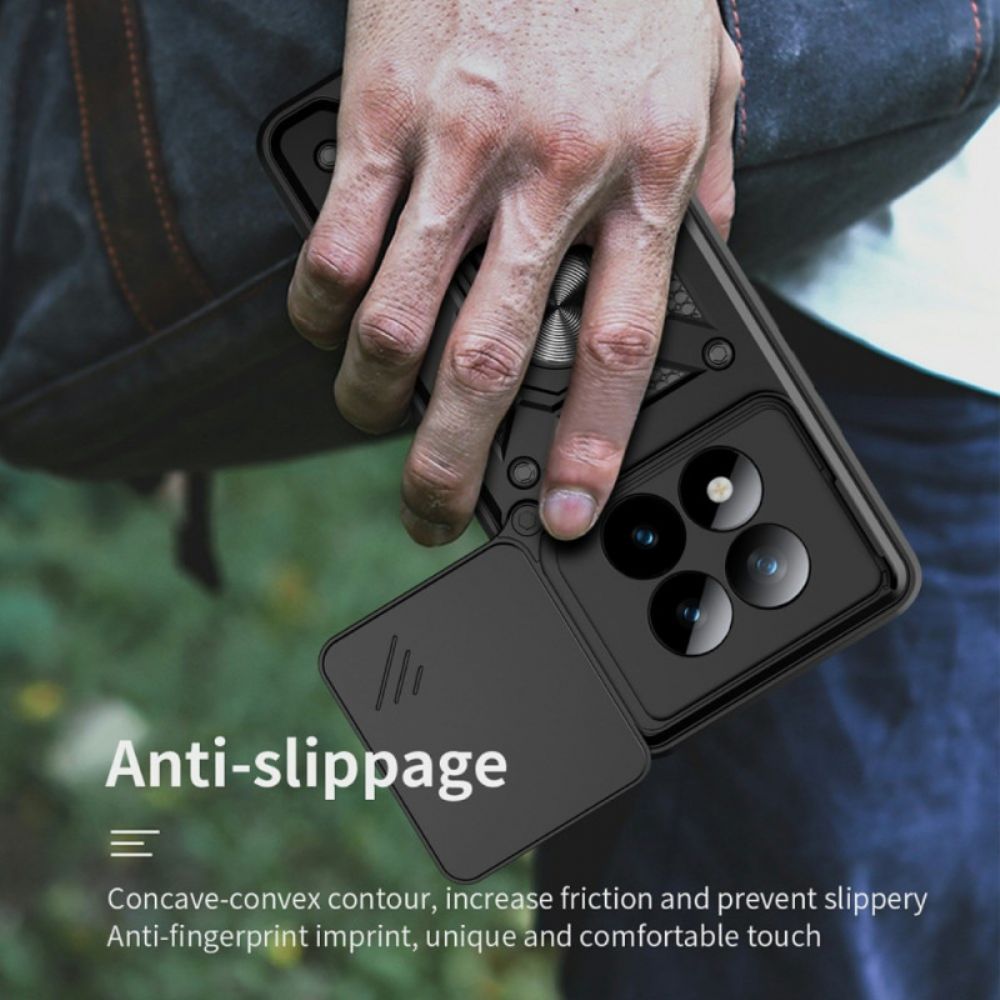 Hoesje Xiaomi Redmi Note 15 Pro Plus 5g Schuifbare Camerabescherming En Geïntegreerde Standaard Bescherming Hoesje