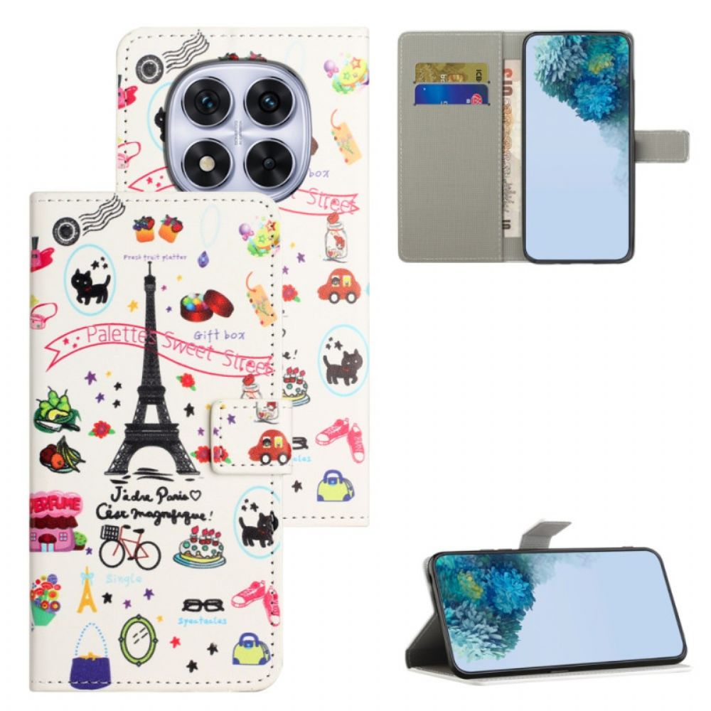 Leren Hoesje Voor Xiaomi Redmi Note 15 Pro Plus 5g I Love Paris