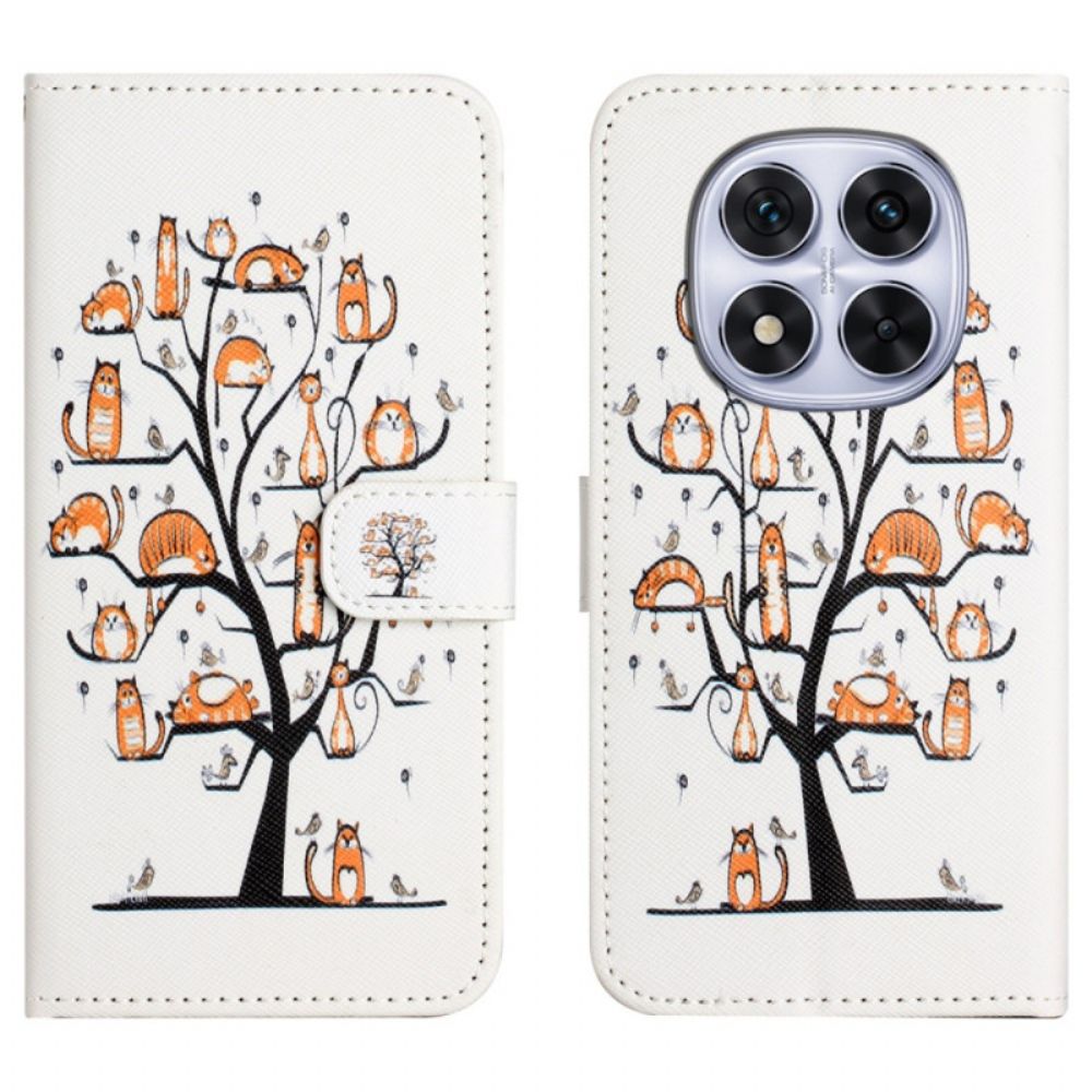 Leren Hoesje Voor Xiaomi Redmi Note 15 Pro Plus 5g Katten En Boom