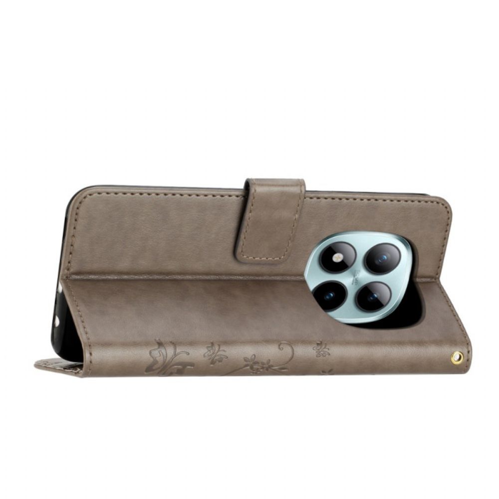 Leren Hoesje Voor Xiaomi Redmi Note 15 Pro Plus 5g Kleine Bloemen