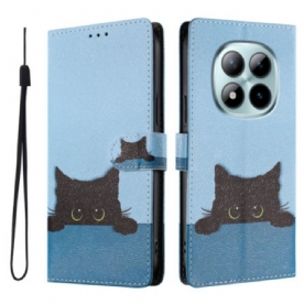 Leren Hoesje Voor Xiaomi Redmi Note 15 Pro Plus 5g Kleine Kat