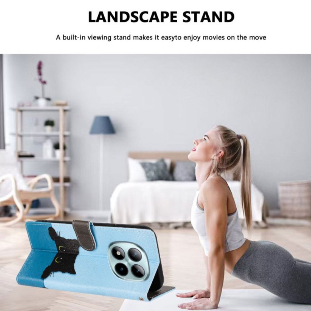 Leren Hoesje Voor Xiaomi Redmi Note 15 Pro Plus 5g Kleine Kat