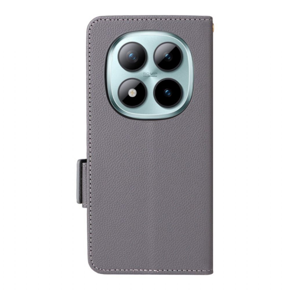 Leren Hoesje Voor Xiaomi Redmi Note 15 Pro Plus 5g Lychee Kunstleer Met Bandje