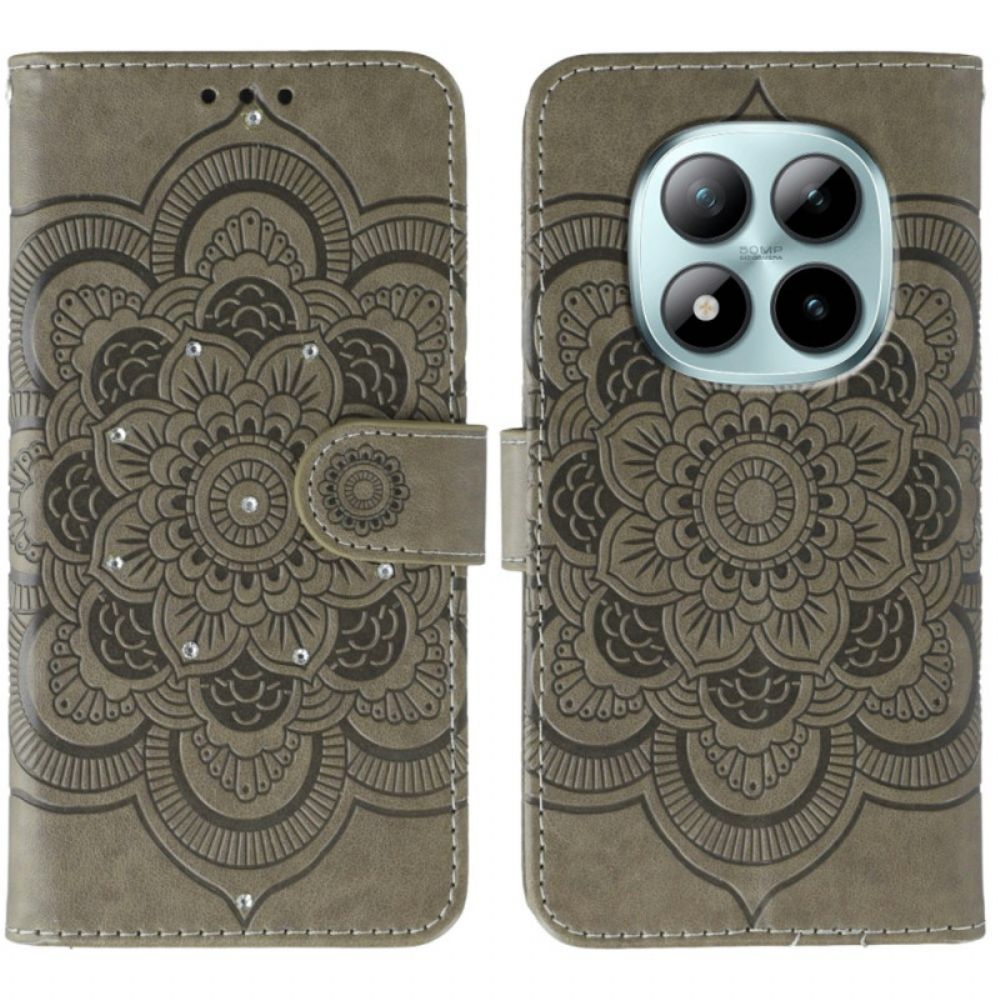 Leren Hoesje Voor Xiaomi Redmi Note 15 Pro Plus 5g Mandala- En Strass-patroon