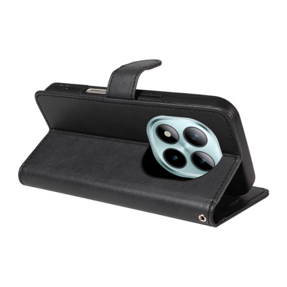 Leren Hoesje Voor Xiaomi Redmi Note 15 Pro Plus 5g Monochroom