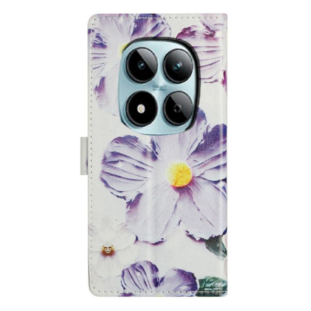 Leren Hoesje Voor Xiaomi Redmi Note 15 Pro Plus 5g Viooltjes