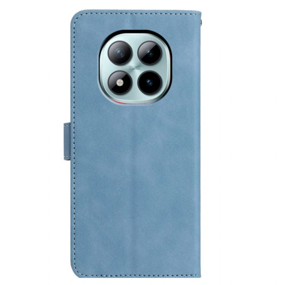 Leren Hoesje Voor Xiaomi Redmi Note 15 Pro Plus 5g Vlinder- En Bloemendesign