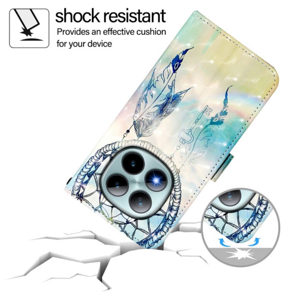 Leren Hoesje Xiaomi Redmi Note 15 Pro Plus 5g Dromenvanger Met Aquarelprint